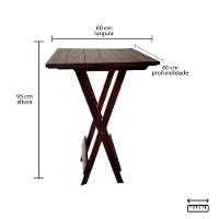 Mesa Bistrô Para Churrasqueira Dobrável De Madeira Maciça Imbuia - 10