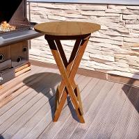 Mesa Bistrô Para Area Gourmet Dobrável De Madeira Maciça Mel - 2