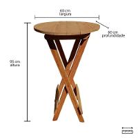 Mesa Bistrô Para Area Gourmet Dobrável De Madeira Maciça Mel - 10