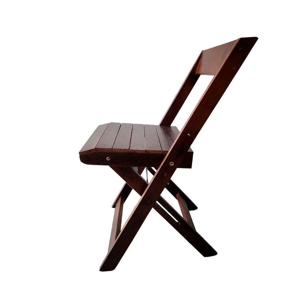 Kit 4 Cadeiras Dobráveis De Madeira Para Churrasqueira Imbuia - 3