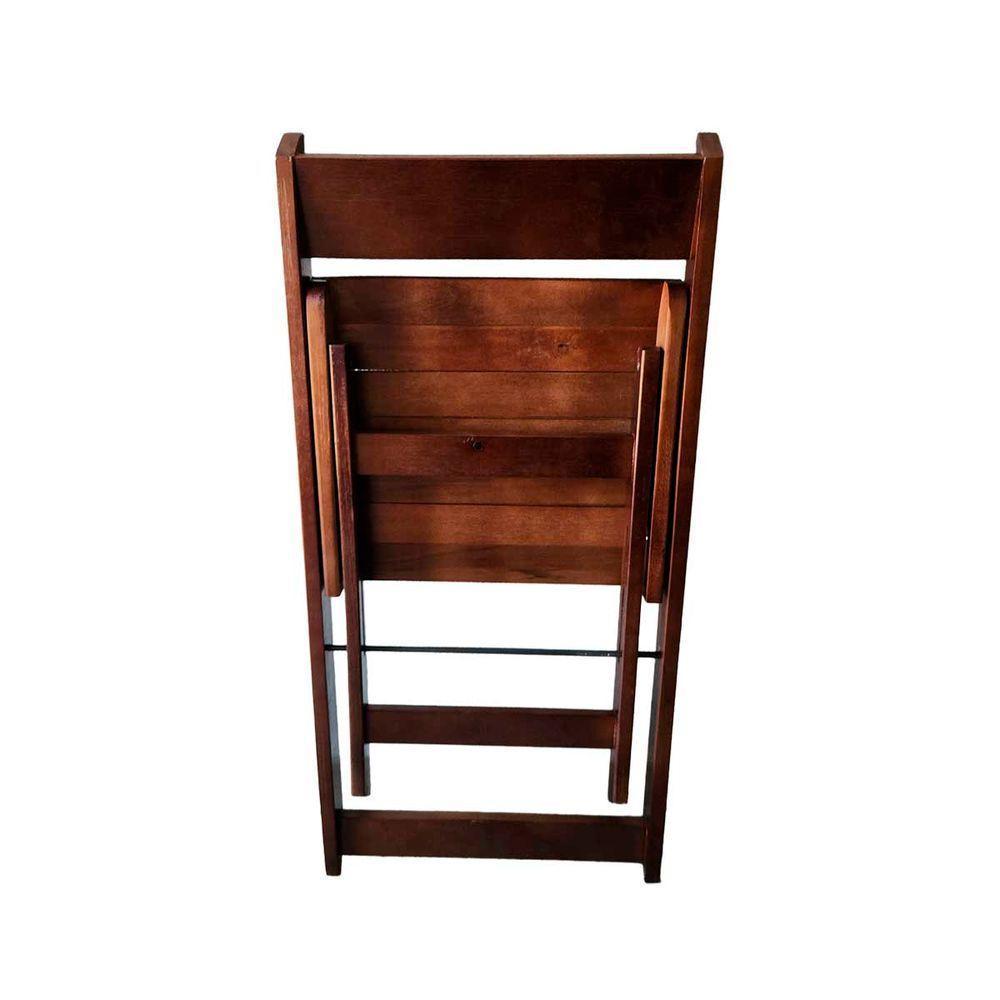 Kit 4 Cadeiras Dobráveis De Madeira Para Churrasqueira Imbuia - 6