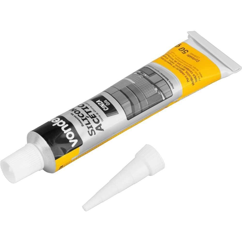 Borracha Silicone Cinza 50g Acético Tubete Vonder - 1
