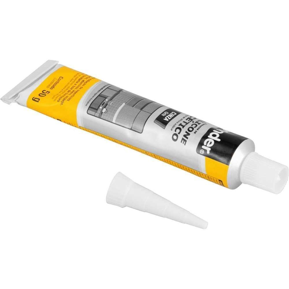 Borracha Silicone Cinza 50g Acético Tubete Vonder - 3