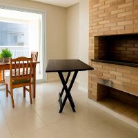 Mesa Bistrô Para Churrasqueira Dobrável De Madeira Maciça Preto - 3