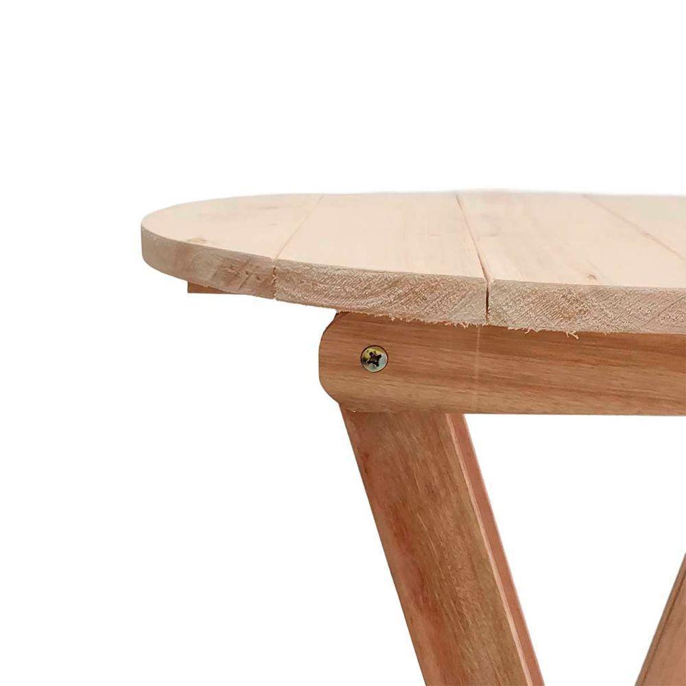 Mesa Bistrô Para Area Gourmet Dobrável De Madeira Maciça Natural - 6