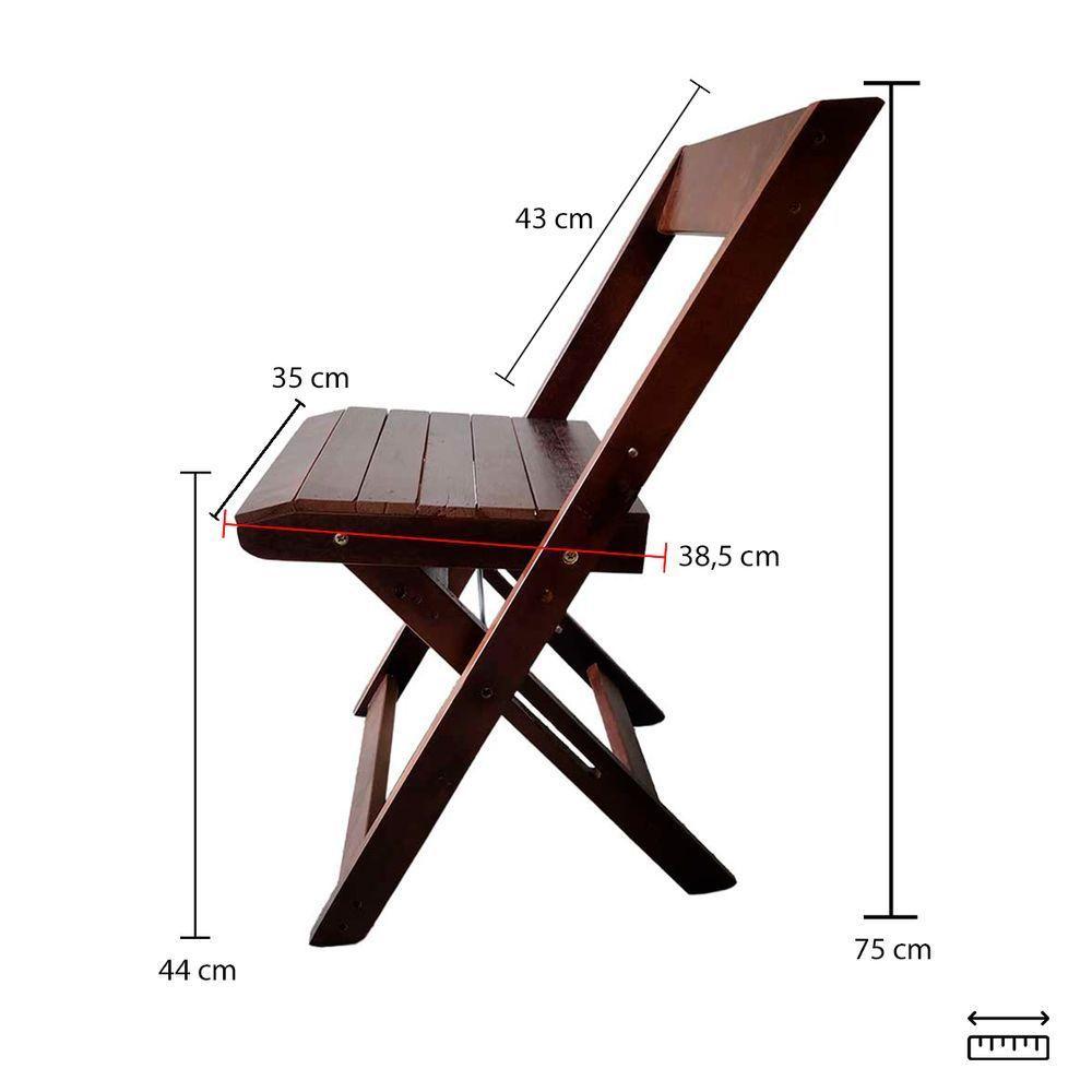 Kit 4 Cadeiras Dobráveis De Madeira Para Area Gourmet Ismalu Imbuia - 9