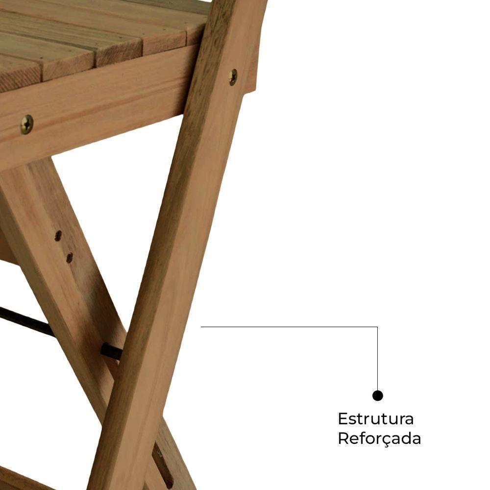 Bistrô Com 4 Banquetas Para Bar Dobrável De Madeira Ismalu Mel - 8