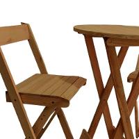 Bistrô Com 4 Banquetas Para Bar Dobrável De Madeira Ismalu Mel - 6