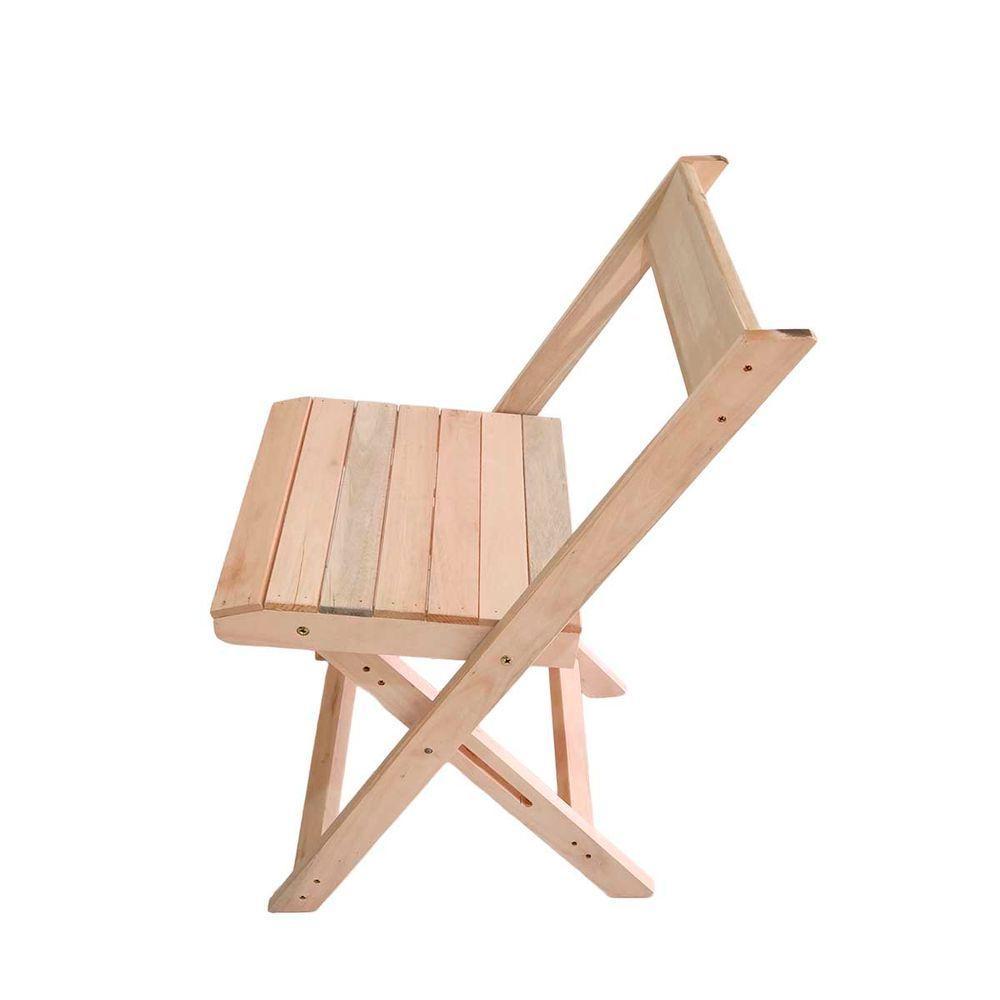 Kit 4 Cadeiras Dobráveis De Madeira Para Area Gourmet Ismalu Natural - 3
