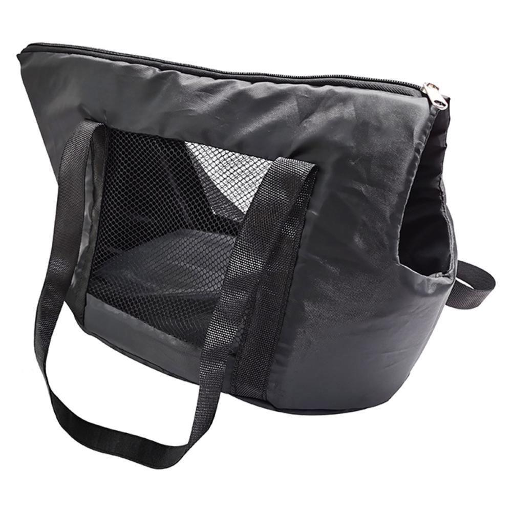 Bolsa Mochila Pet Cachorro Preta Gato Dobravel Viagem Passeio Carro Sacola Alca Ombro - 5