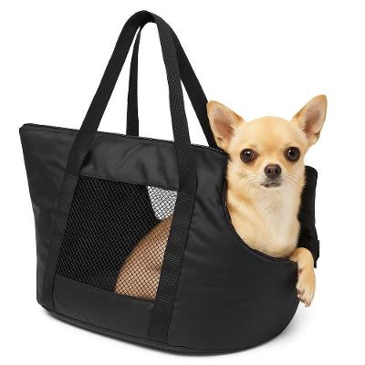 Bolsa Mochila Pet Cachorro Preta Gato Dobravel Viagem Passeio Carro Sacola Alca Ombro