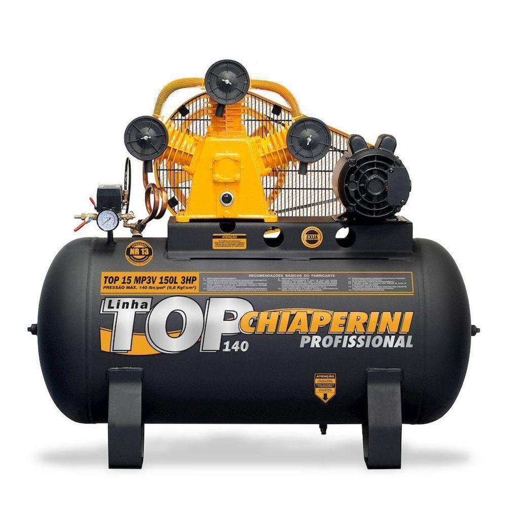 Compressor De Ar M.pressão Tri Aberto 3hp 150l Chiaperini - 1