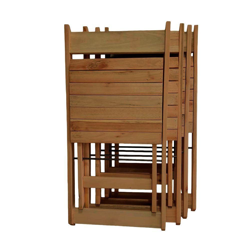 Kit 4 Cadeiras Dobráveis De Madeira Para Churrasqueira Mel - 6