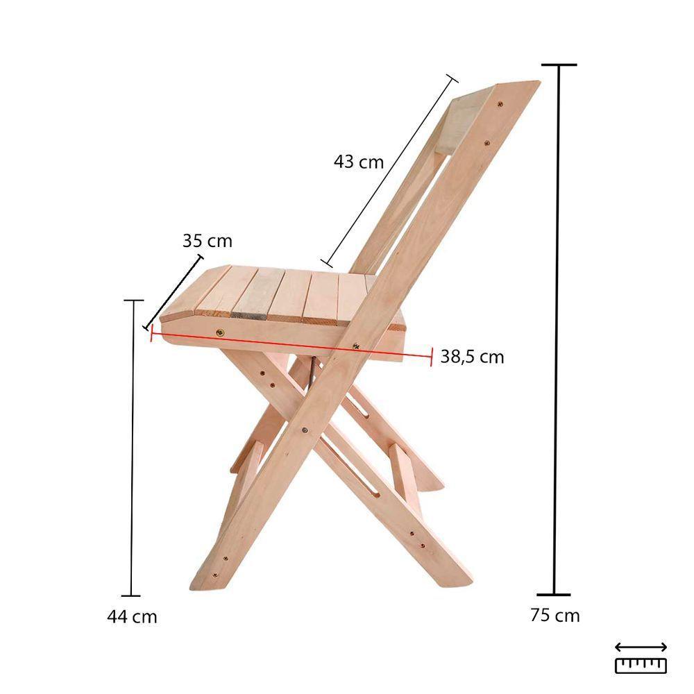Kit 4 Cadeiras Dobráveis De Madeira Para Bar Ismalu Natural - 8