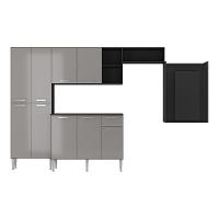 Cozinha Completa Mesa Dobrável Multimóveis Preta/lacca Fumê - 1