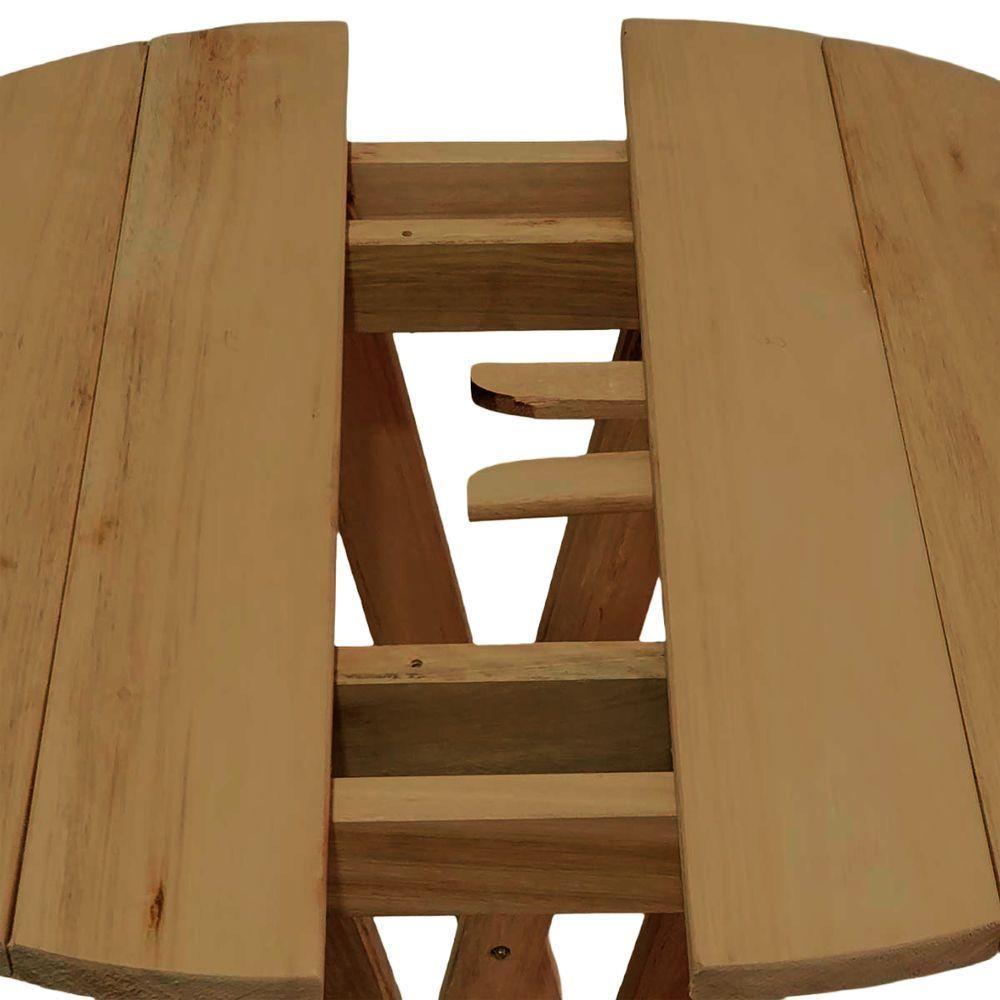 Mesa Bistrô Para Churrasqueira Dobrável De Madeira Maciça Mel - 4