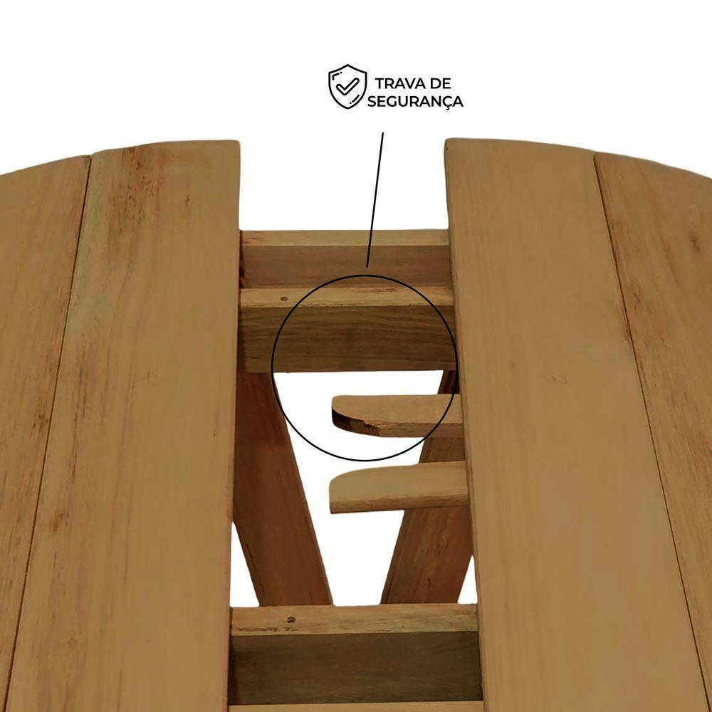 Mesa Bistrô Para Churrasqueira Dobrável De Madeira Maciça Mel - 6