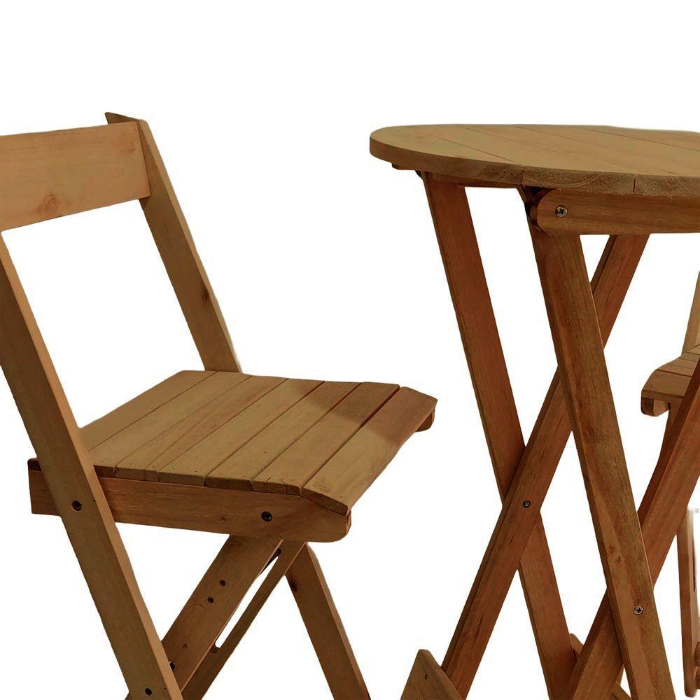 Mesa Bistrô Para Churrasqueira Dobrável De Madeira Maciça Mel - 9