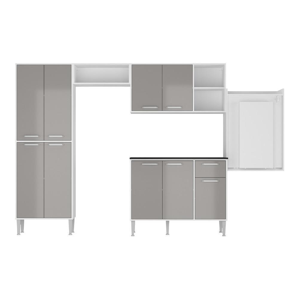 Cozinha Completa Mesa Dobrável Multimóveis Branca/lacca Fumê - 1