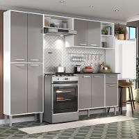 Cozinha Completa Mesa Dobrável Multimóveis Branca/lacca Fumê