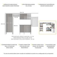 Cozinha Completa Mesa Dobrável Multimóveis Branca/lacca Fumê - 7