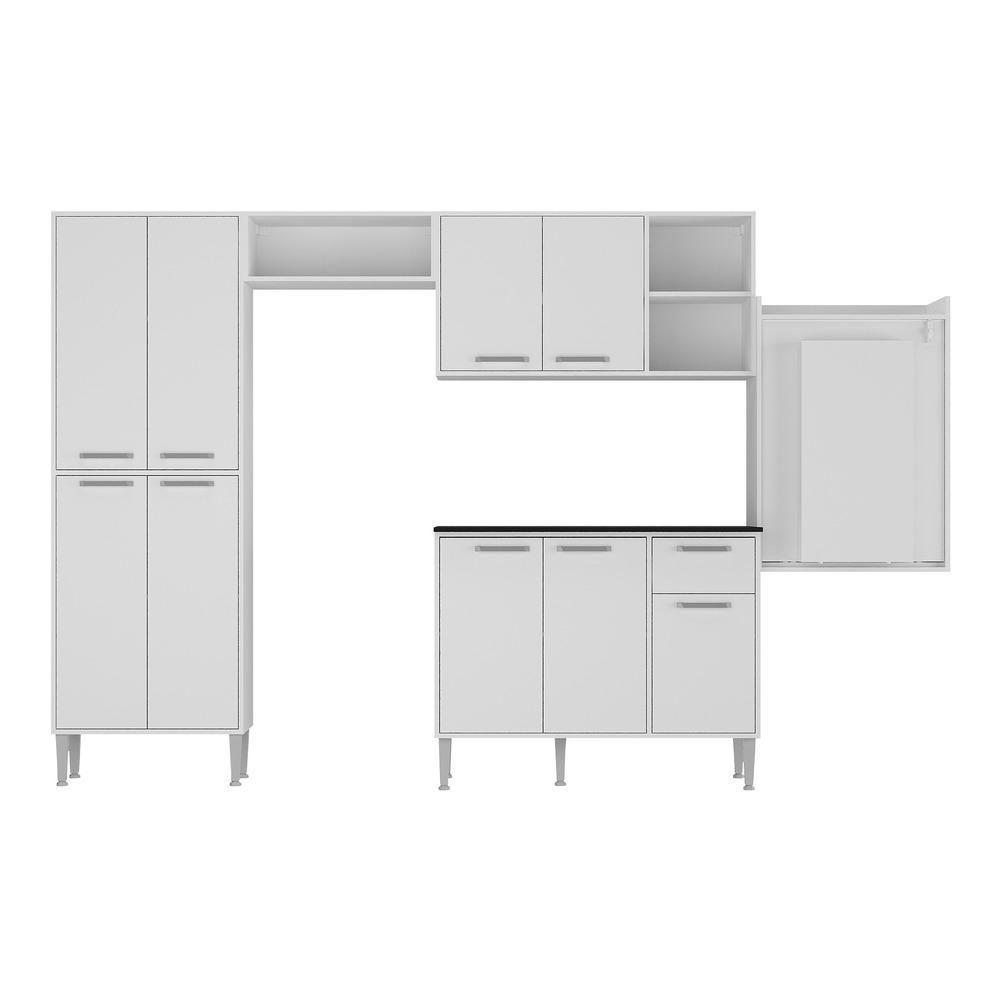 Cozinha Completa C/ Mesa Dobrável Siena Multimóveis Branca - 1