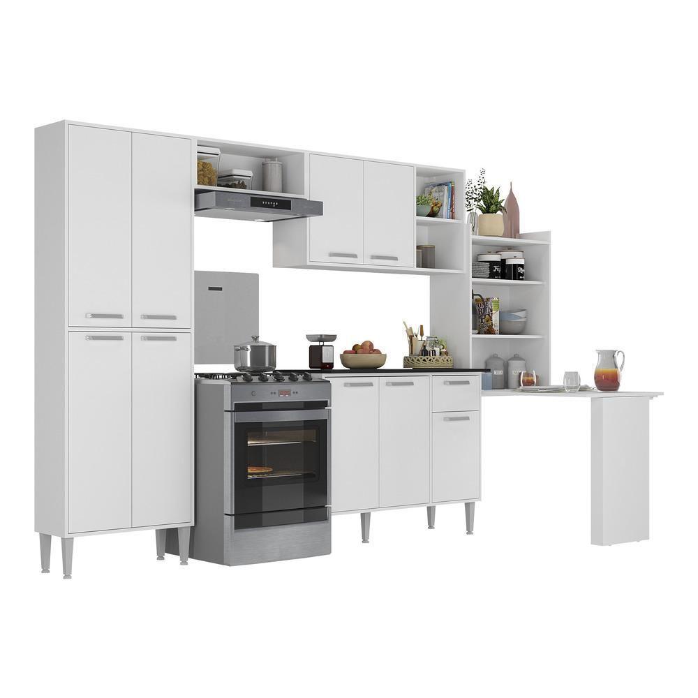 Cozinha Completa C/ Mesa Dobrável Siena Multimóveis Branca - 4