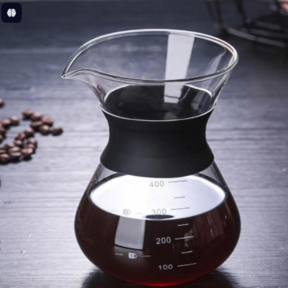 Cafeteira Vidro Inox Filtro Coador Passador Cafe 400ml Bule Jarra Manual Boro Borossilicato Drip - 2