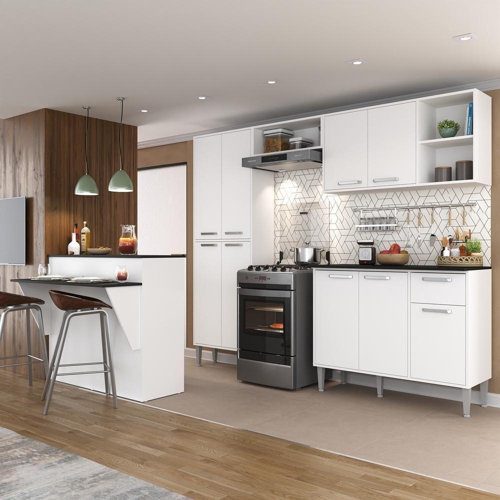 Cozinha Completa C/ Bancada Siena Multimóveis Branca - 1