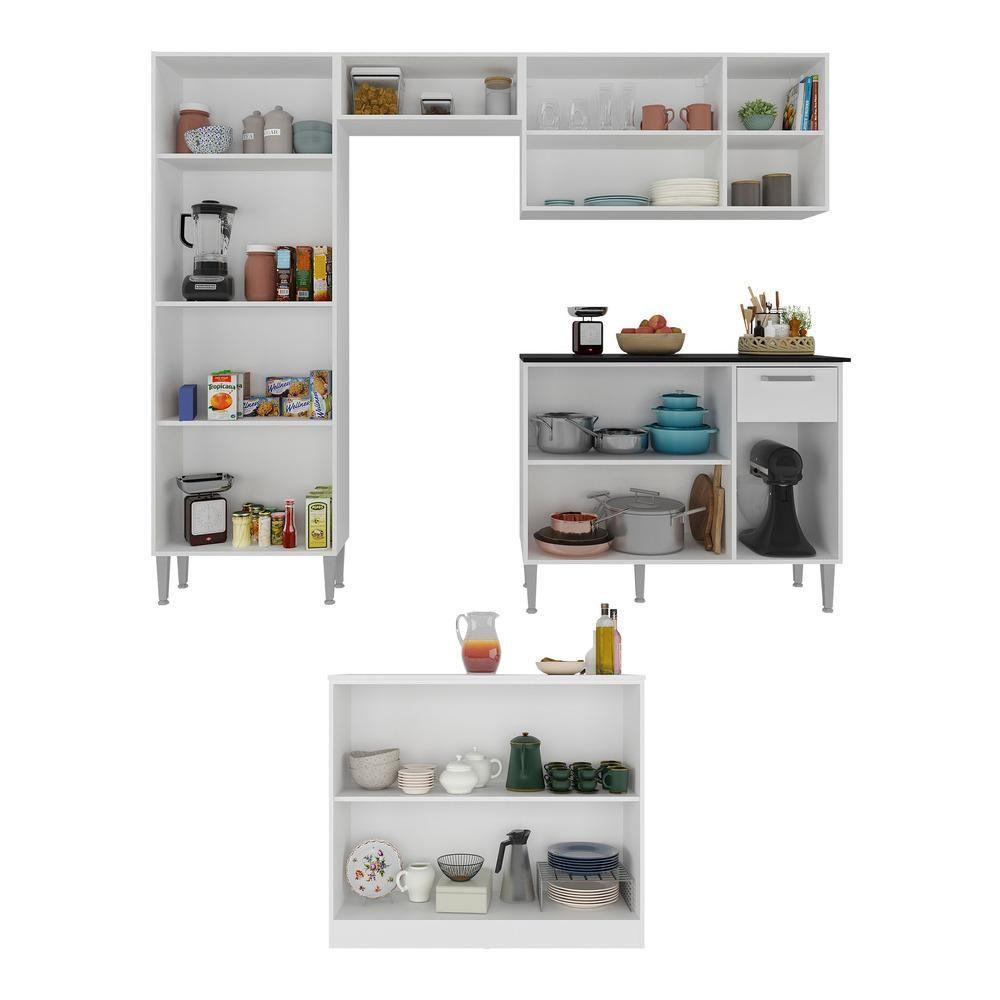 Cozinha Completa C/ Bancada Siena Multimóveis Branca - 4