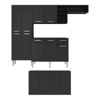 Cozinha Completa C/ Aparador Paris Multimóveis Preta - 1