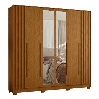 Guarda Roupa Casal 237cm Com Espelho Vinna A02 Cinamomo - Mpozenato