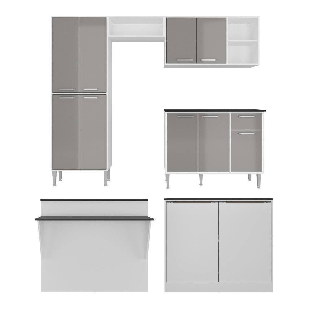 Cozinha Completa C/ Bancada Multimóveis Branca/lacca Fumê - 1