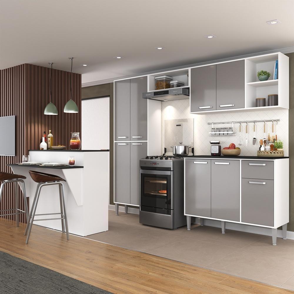 Cozinha Completa C/ Bancada Multimóveis Branca/lacca Fumê - 4