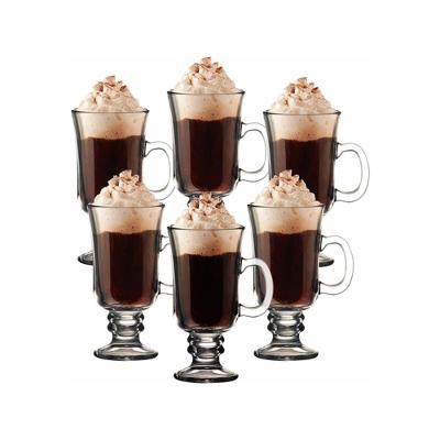 Kit 6 Cappuccino Royal Caneca Xicara Vidro Taca Alta Cafe Chocolate Dolce Gusto Coffe 230ml Bar