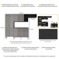 Cozinha Completa C/ Aparador Multimóveis Preta/lacca Fumê - 3