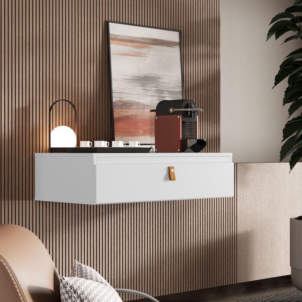 Penteadeira Suspensa Mesa Camarim Escrivaninha Multiuso 1 Gaveta - 3