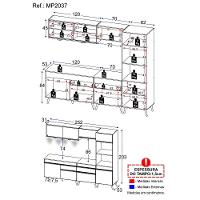 Cozinha Completa 5 Peças Com Leds Mp2037 Veneza Up - 6