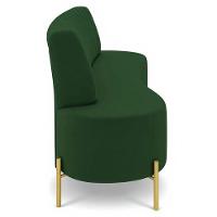 Sofá 2 Lugares 135cm Pés Aço Dourado Tamar Veludo Verde Z08 - Mpozenato - 6