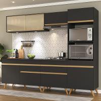 Cozinha Completa 5 Peças Com Leds Mp2037 Veneza Up Multimóveis Preta - 2