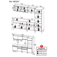 Cozinha Completa 5 Peças Com Leds Mp2037 Veneza Up Multimóveis Preta