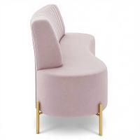 Sofá 2 Lugares 135cm Pés Aço Dourado Tamar Veludo Rosê Z08 - Mpozenato - 6