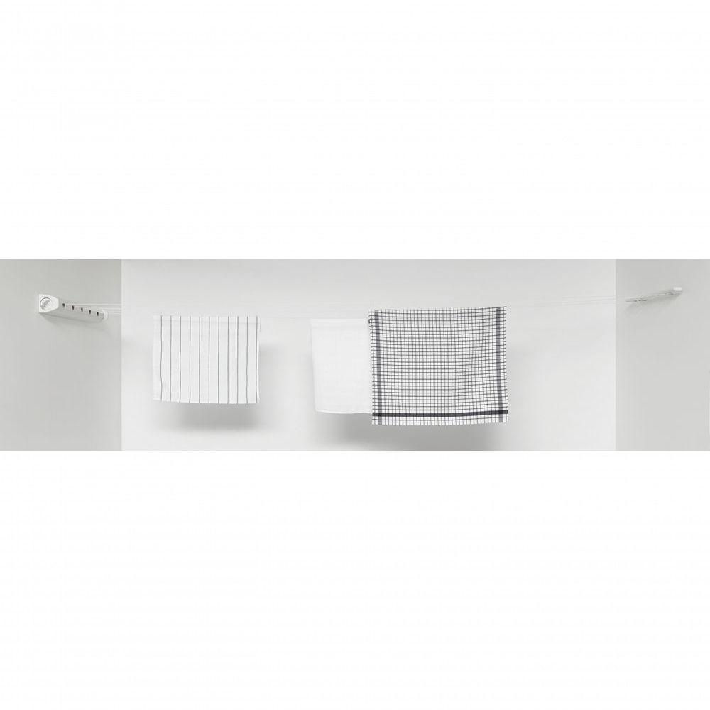 Varal Retrátil De Roupas Para Parede Em Aço Inox 22m Brabantia Branco - 2