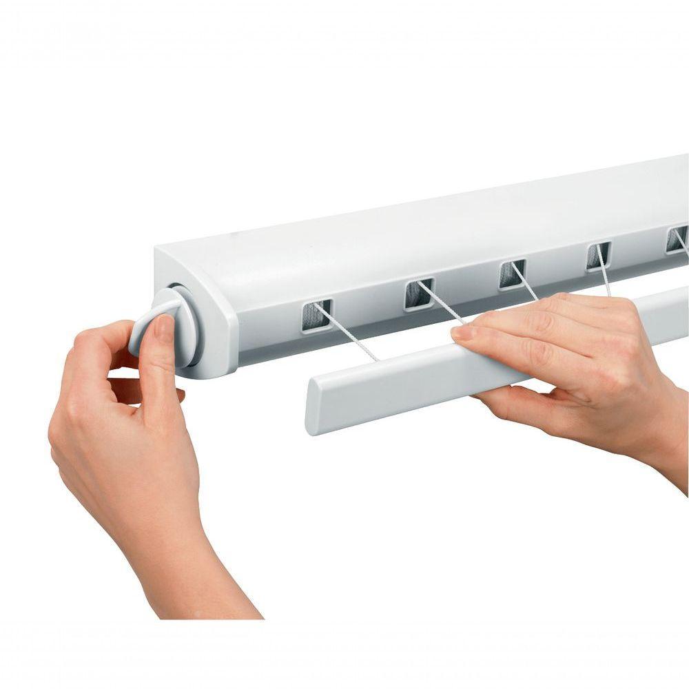 Varal Retrátil De Roupas Para Parede Em Aço Inox 22m Brabantia Branco - 3