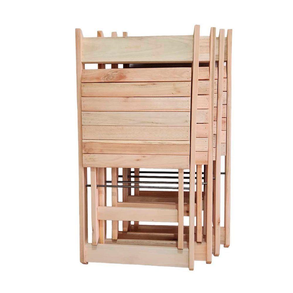 Kit 4 Cadeiras Dobráveis De Madeira Eucalipto Natural Natural - 5