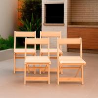 Kit 4 Cadeiras Dobráveis De Madeira Eucalipto Natural Natural - 2