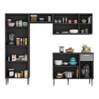 Cozinha Compacta Xangai Plus Multimóveis Preta/Grafite - 3