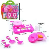 Kit Cozinha Fogao Panela Infantil Utensilios Talheres E Acessorios Rosa Meninas - 2
