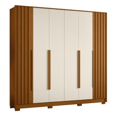 Guarda Roupa Casal 237cm 6 Portas Vinna A02 Off/cinamomo - Mpozenato