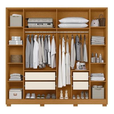 Guarda Roupa Casal Vinna A02 6 Portas de Bater 4 Gavetas Off-Cinamomo Mpozenato